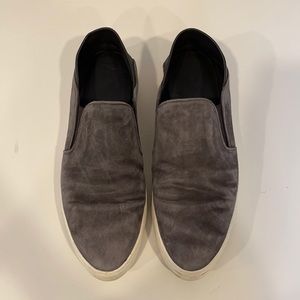 Vince Garvey Sneaker Suede Slip On Pewter Gray